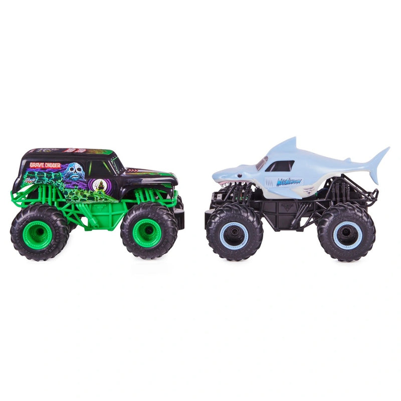 Monster Jam: Grave Digger Vs. Megalodon Racing Rivals RC Trucks 1:24 Scale