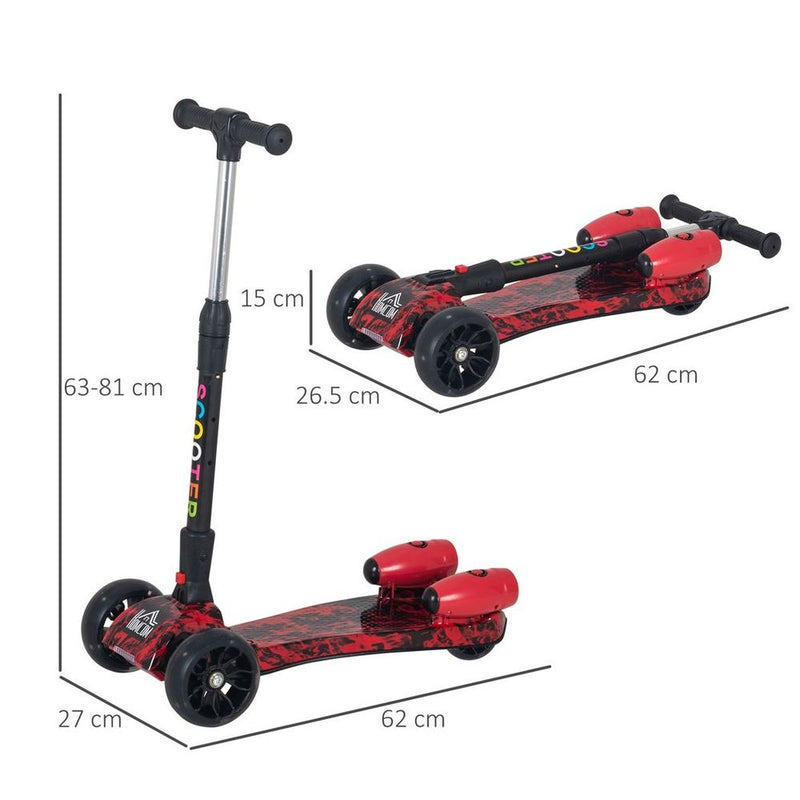 Kids Scooter with Music Flashing Wheels and Water Spray Rechargeable