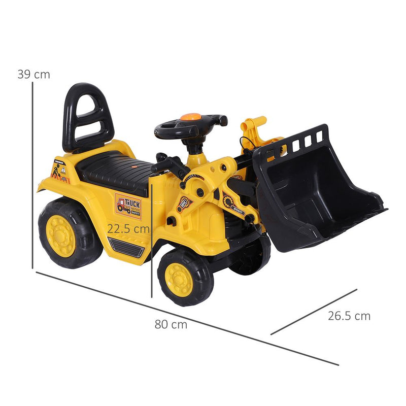 Ride-On Bulldozer Toddler Scooter Storage Cart Construction Truck