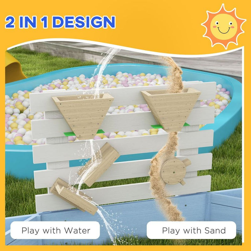 Outdoor Wooden Sandpit Playset with Six Seats and Water Fun