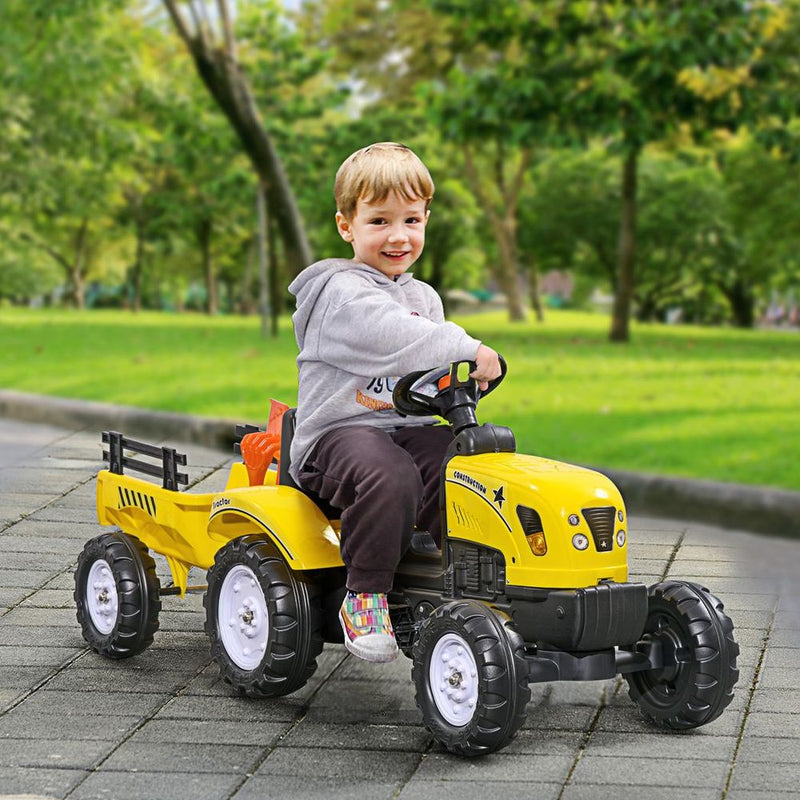 Pedal Go Kart Ride on Tractor with Shovel & Rake