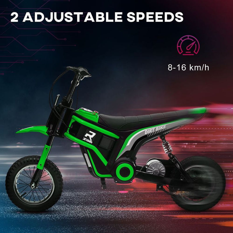 24V Kids Electric Motorbike with Twist Grip Throttle Horn - Green