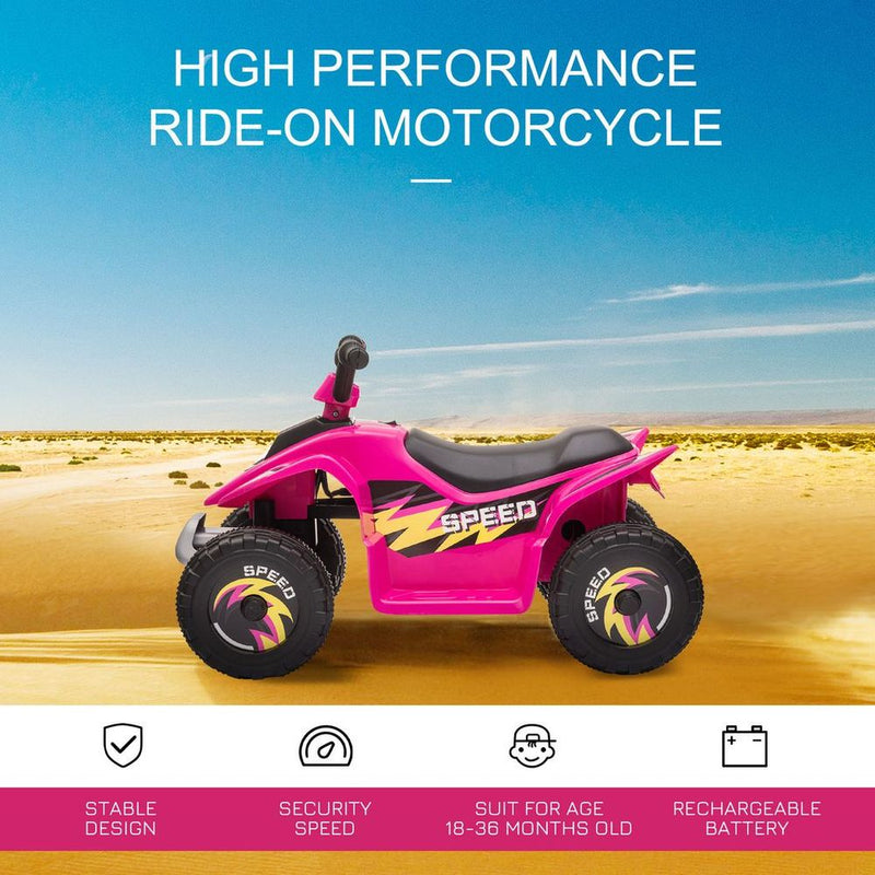 6V Kids Electric Ride on Car with Big Wheels - Pink