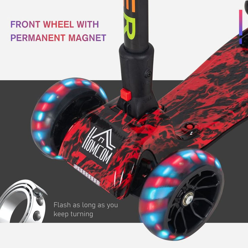 Kids Scooter with Music Flashing Wheels and Water Spray Rechargeable