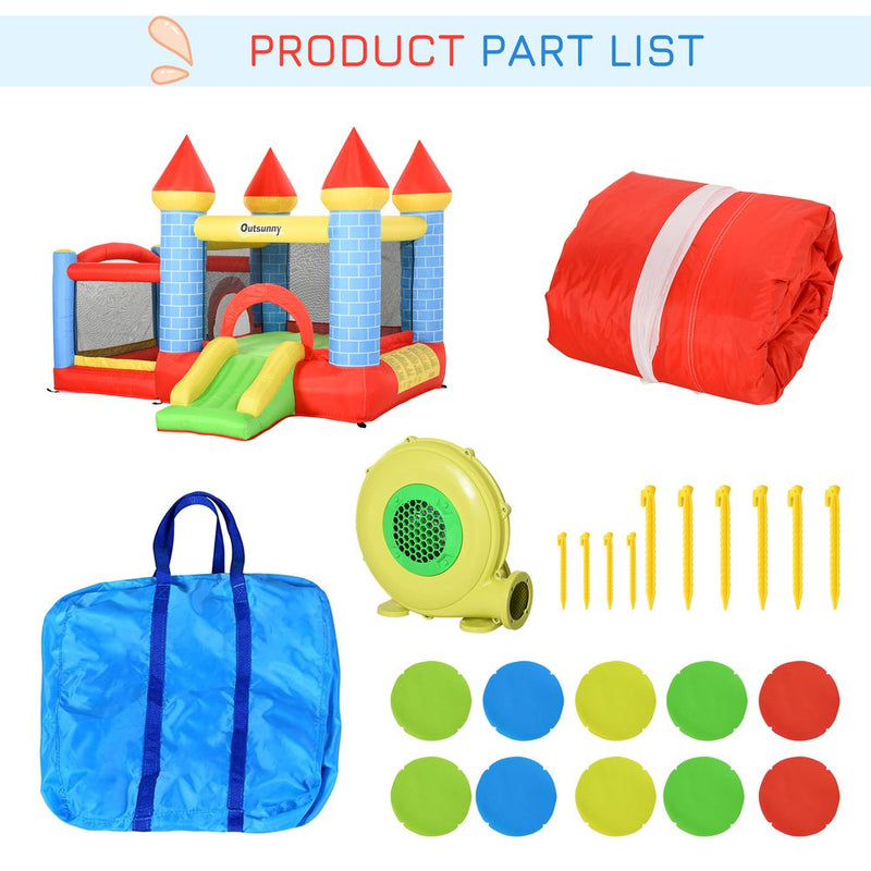 Kids Bouncy Castle Inflatable Trampoline Slide Pool 4 in 1