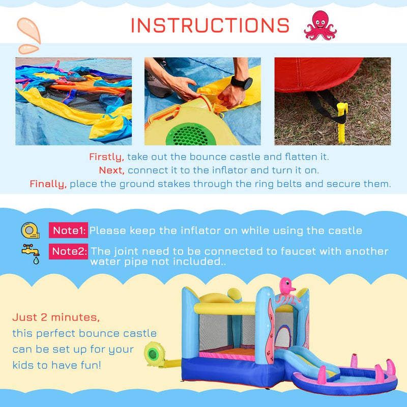 Bouncy Castle Slide Water Pool Trampoline And Blower