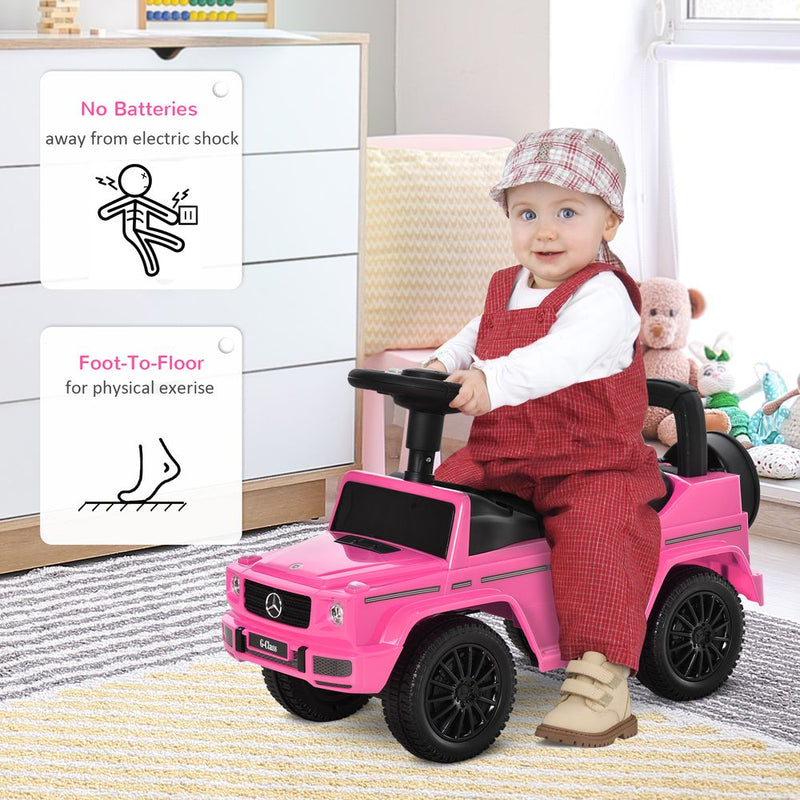 Benz G350 Kids Ride on Sliding Car With Under Seat Storage - Pink