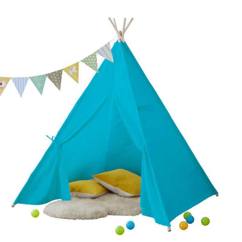 Neo Blue Canvas Kids Indian Tent TeePee