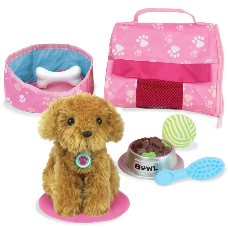 Interactive Baby Doll Puppy Dog Playset - Includes 8 Accessories