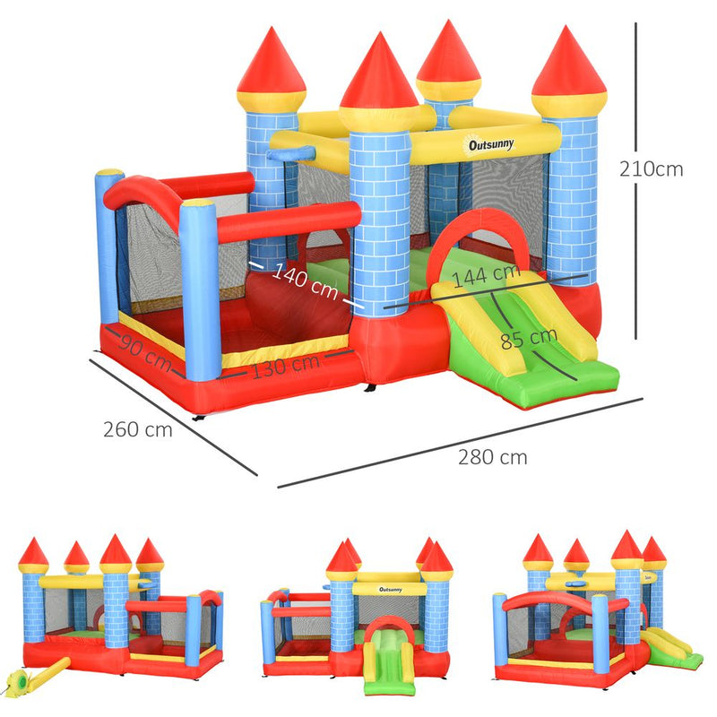 Kids Bouncy Castle Inflatable Trampoline Slide Pool 4 in 1