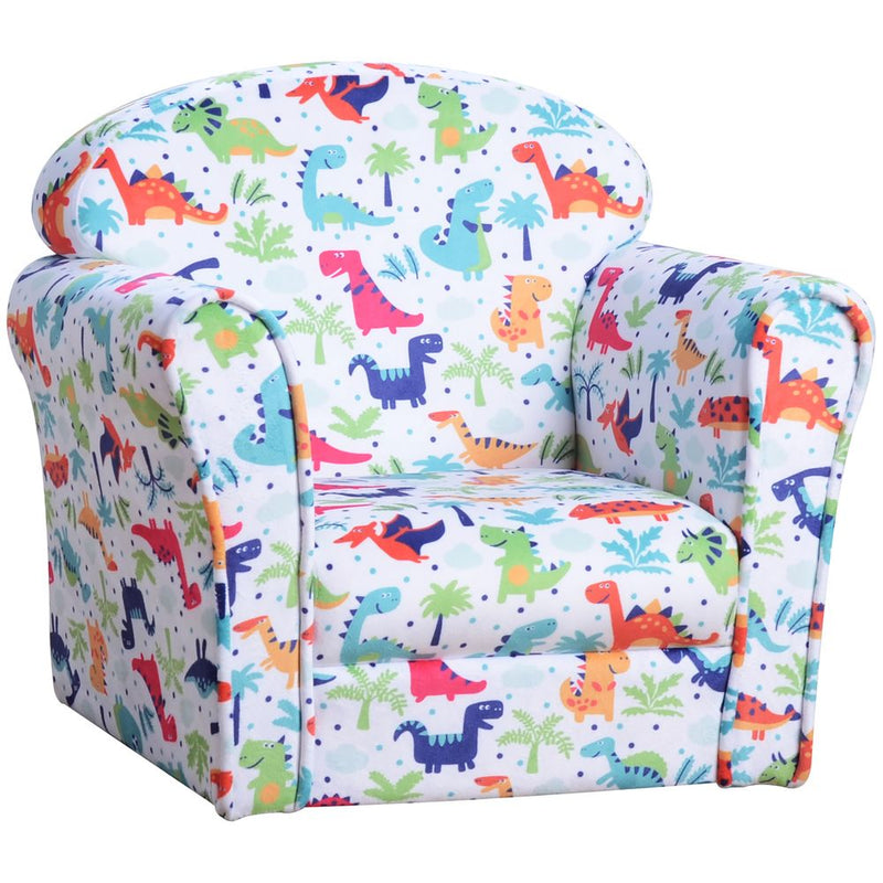 Comfy Cozy Toddler Dinosaur Armchair - Sturdy Wood Frame - Plush Padding