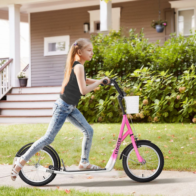 Kids Kick Scooter Teen Ride On Adjustable Children Scooter with Brakes