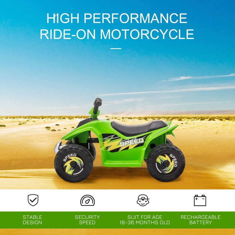 6V Kids Electric Ride on Car with Big Wheels - Green