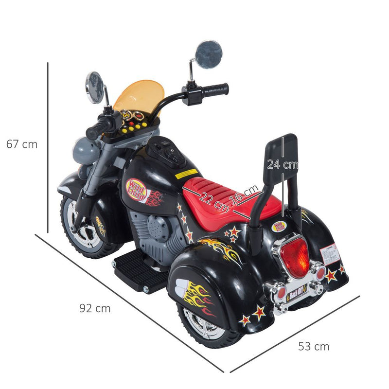 6V Kids Electric Motorbike Child Ride On Toy With Lights Sound Black