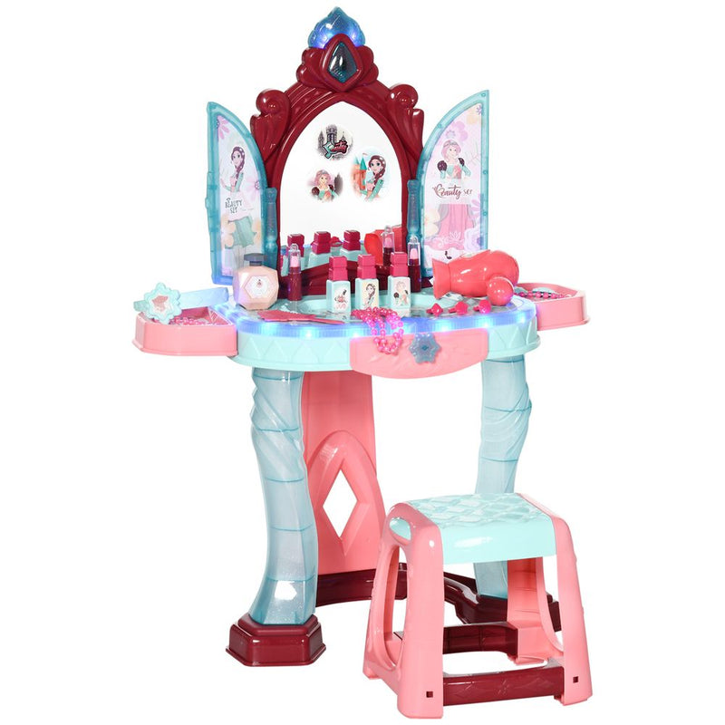 Kids Dressing Table with Magical Princess Mirror Light and Music 31 Piece