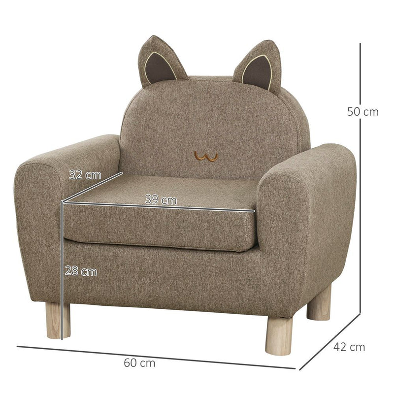 Cozy Kids Sofa with Ear Modeling - Thick Padding - Lovely Design 60 x 42 x 50cm