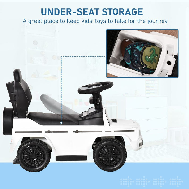 Benz G350 Ride-on Sliding Car Floor Slider Stroller Kids Vehicle - White