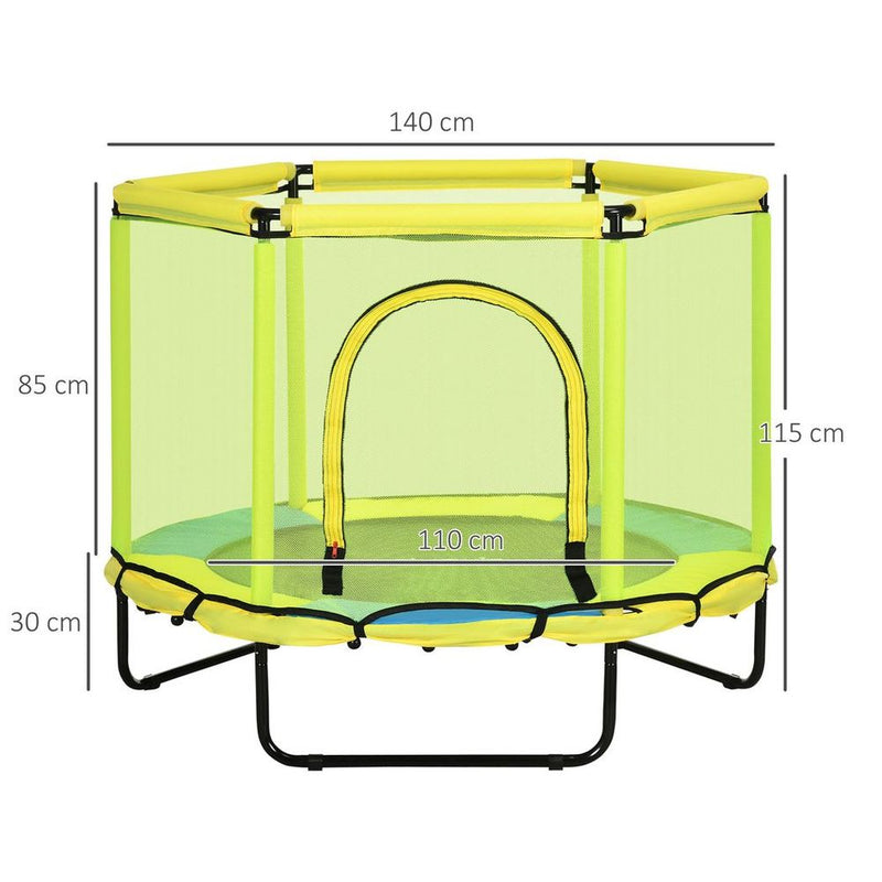 Springless Kids Trampoline with Enclosed Net - Safe Indoor Jumper for Ages 1-6