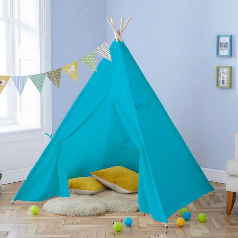 Neo Blue Canvas Kids Indian Tent TeePee