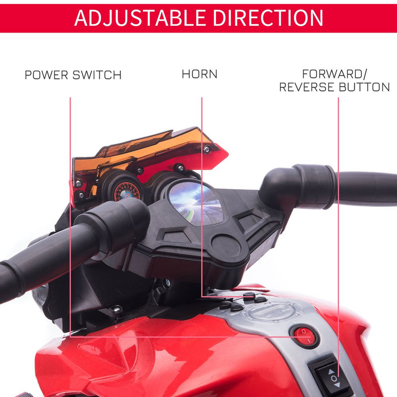 Kids 6V Electric Motorcycle Ride-On Toy Battery 18 - 48 months Red