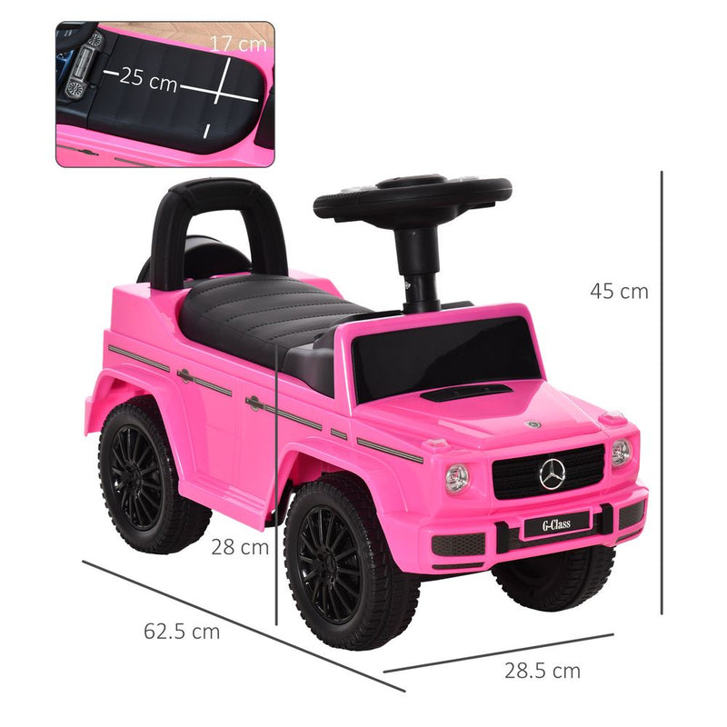 Benz G350 Kids Ride on Sliding Car With Under Seat Storage - Pink