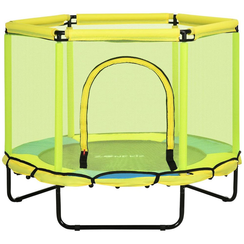 Springless Kids Trampoline with Enclosed Net - Safe Indoor Jumper for Ages 1-6