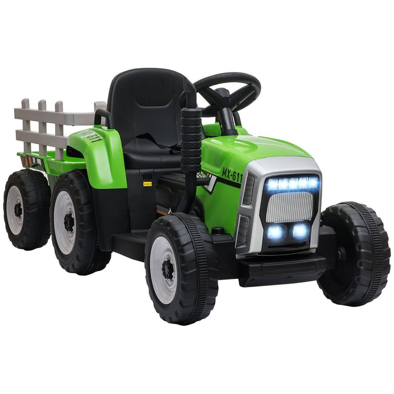 Ride on Tractor with Detachable Trailer Remote Control - Green