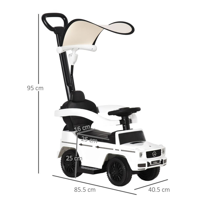 Benz G350 Ride-on Sliding Car Floor Slider Stroller Kids Vehicle - White