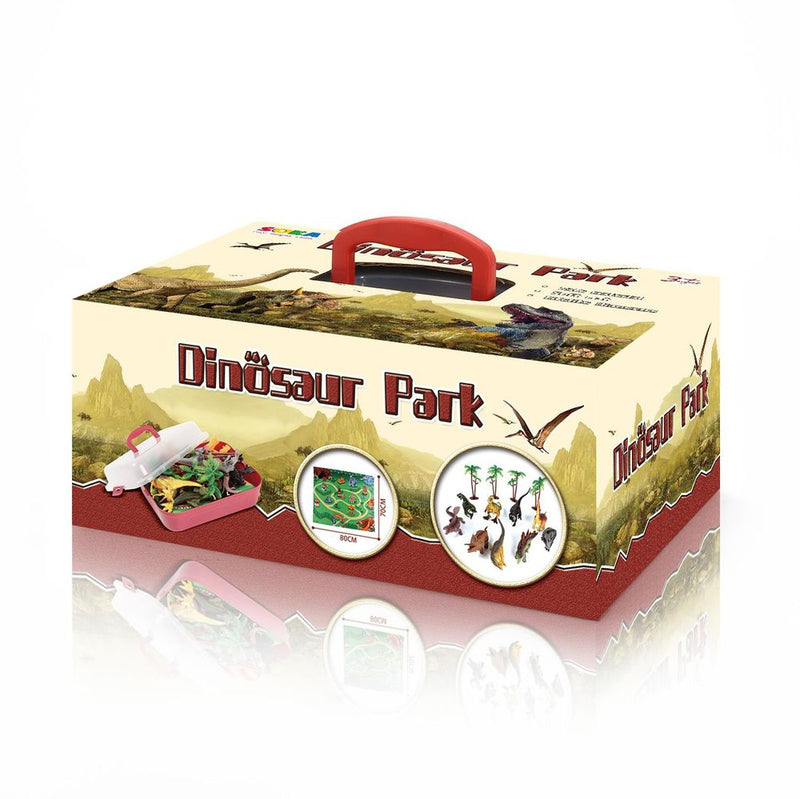 Dinosaur Toy Figure Set - Realistic Playset for Kids - Activity Mat & Trees