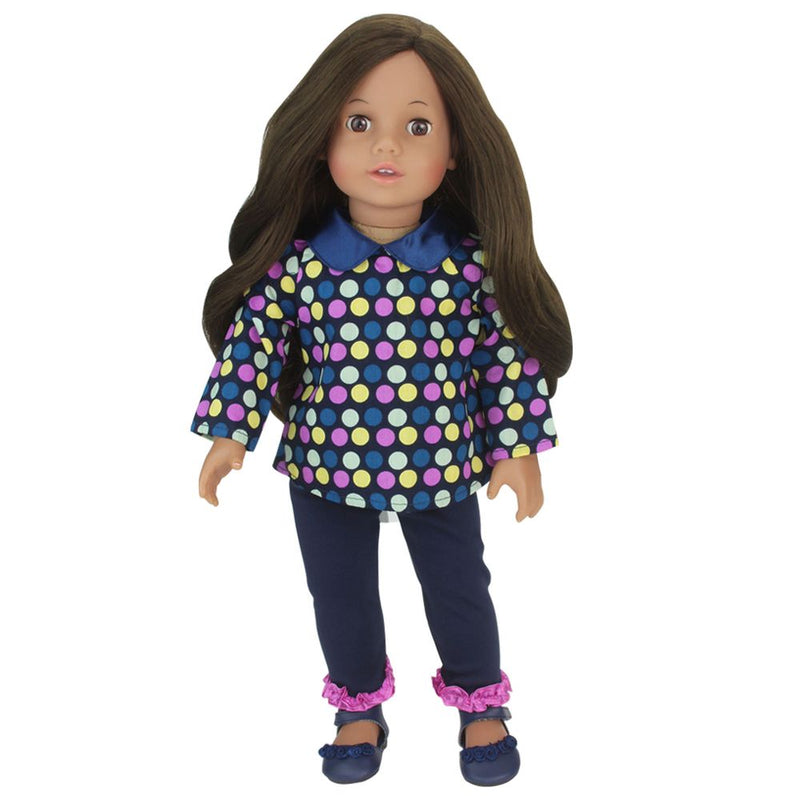 18 Inch Doll "Catherine"  Polka Dot Outfit & Shoes Modern Girl