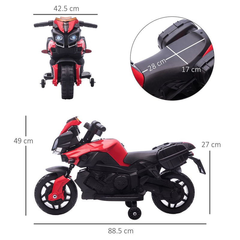 Kids 6V Electric Motorcycle Ride-On Toy Battery 18 - 48 months Red