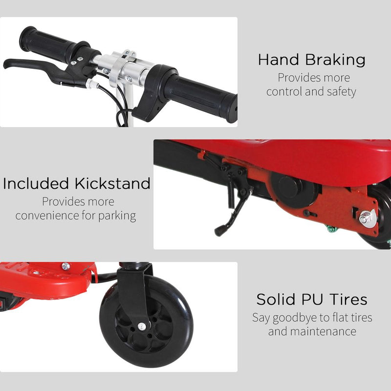 Folding Kids Electric Scooter 7-14 Adjustable Battery Power PU Wheels HOMCOM