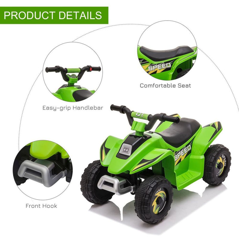 6V Kids Electric Ride on Car with Big Wheels - Green