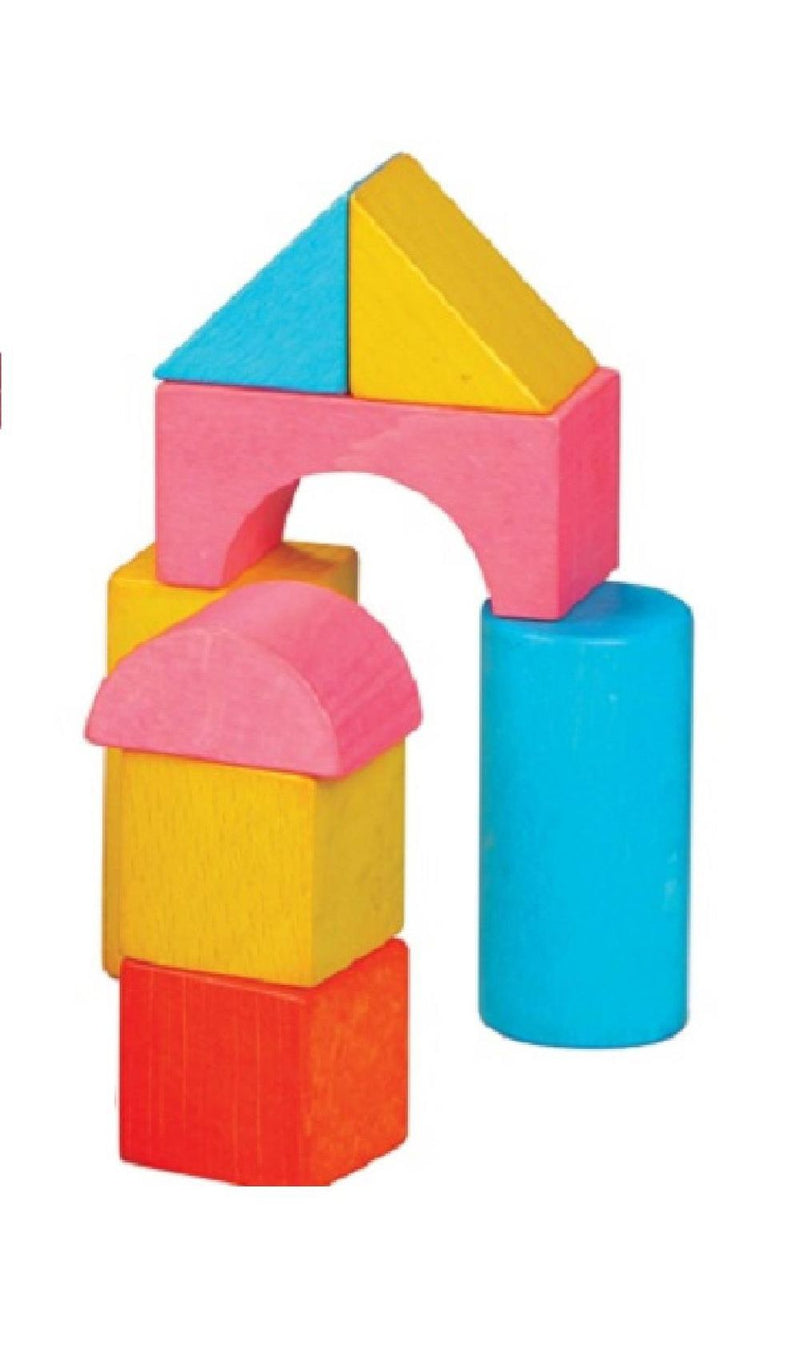 50-Piece Wooden Building Blocks Set - Colorful Shapes & Sizes - Educational