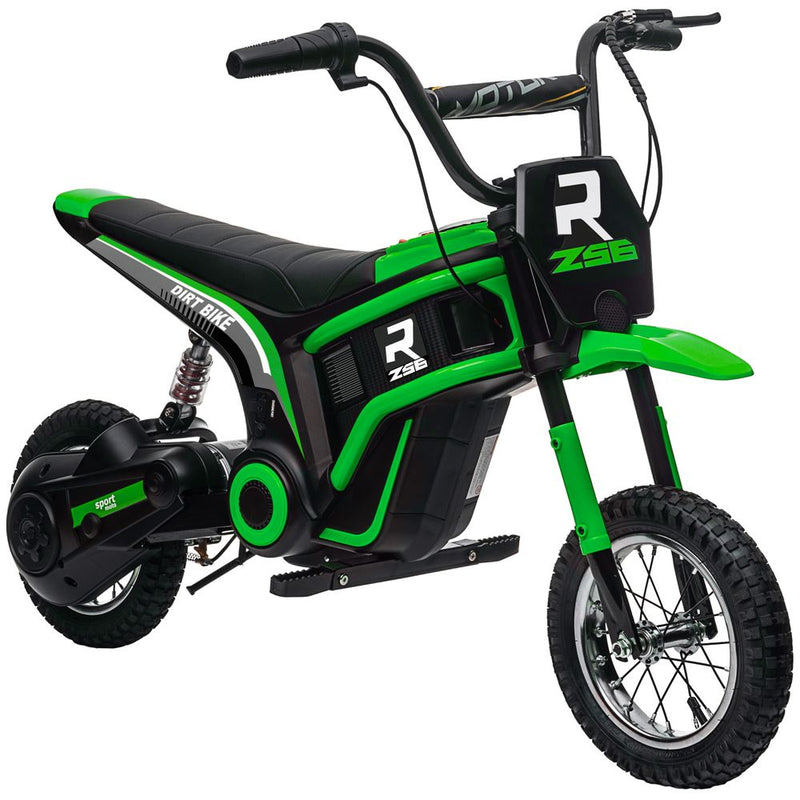 24V Kids Electric Motorbike with Twist Grip Throttle Horn - Green