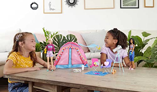 Barbie Let's Go Camping Tent Playset and 2 Dolls