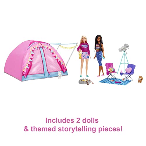 Barbie Let's Go Camping Tent Playset and 2 Dolls