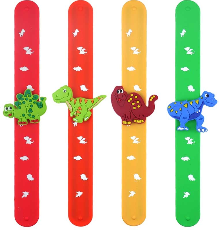 Dinosaur Snap Slap Band Silicone Wristband  | Snap Bracelet | Party Bag Filler Pocket Money Toy