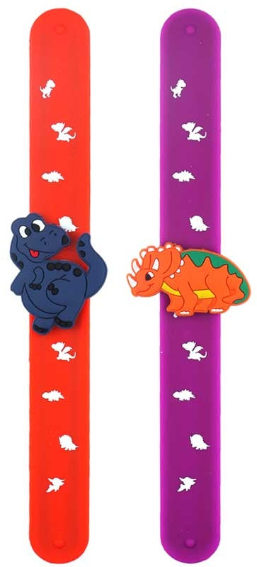 Dinosaur Snap Slap Band Silicone Wristband  | Snap Bracelet | Party Bag Filler Pocket Money Toy