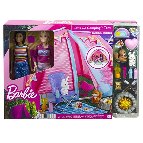 Barbie Let's Go Camping Tent Playset and 2 Dolls