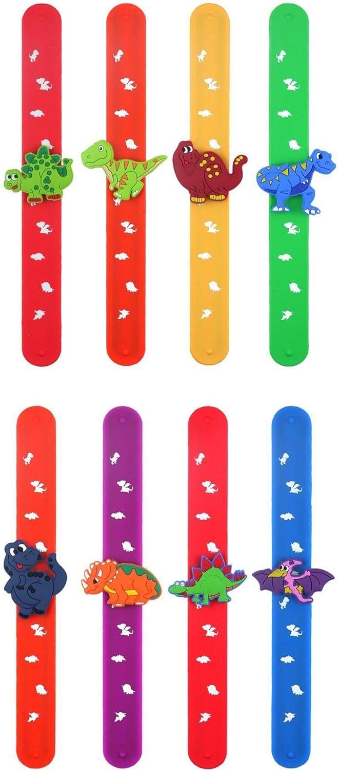 Dinosaur Snap Slap Band Silicone Wristband  | Snap Bracelet | Party Bag Filler Pocket Money Toy